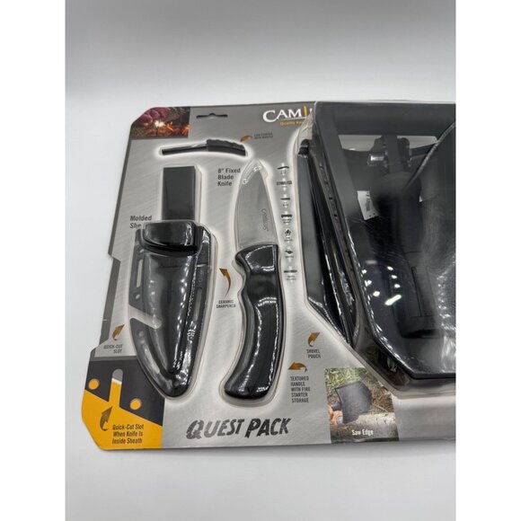 New Camillus Adventure Quest Pack 8" Fixed Blade Knife Folding Shovel Multi Tool - Picture 2 of 4
